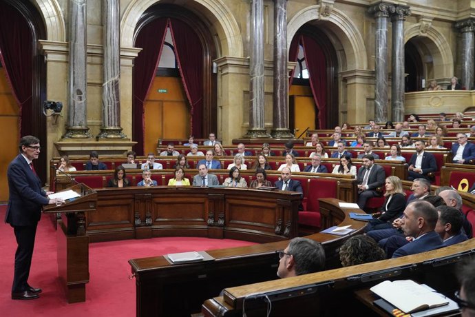 El president de la Generalitat, Salvador Illa durant el Debat de Política General