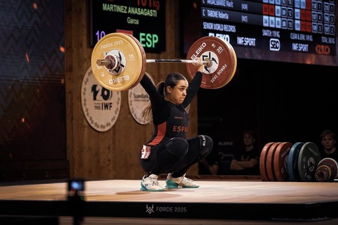 Garoa Martínez en el Mundial de halterofilia