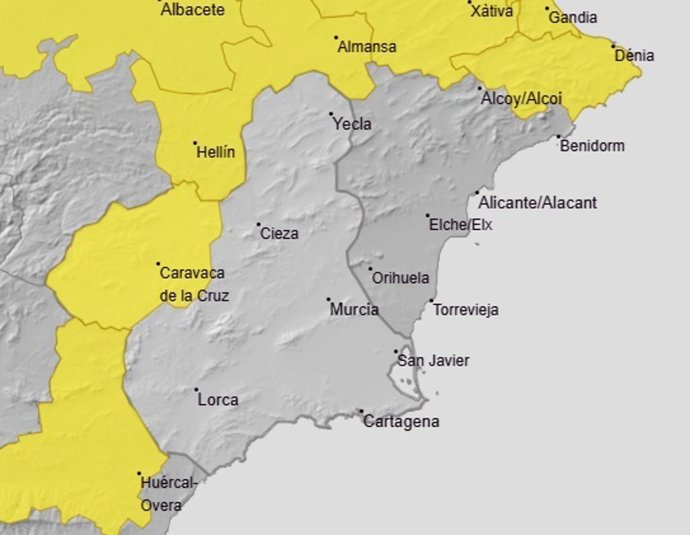 El Noroeste, en aviso amarillo por lluvias y tormentas este miércoles a partir de las 17.00 horas