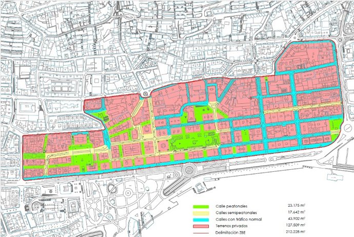 Archivo - Mapa de la Zona de Bajas Emisiones (ZBE) en Santander