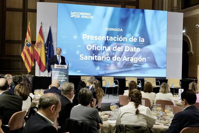 El consejero de Sanidad, José Luis Bancalero, en la presentación de la primera Oficina del Dato de Salud en España.