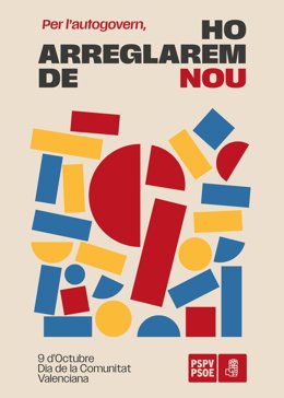 Cartel del PSPV-PSOE por el 9 d'Octubre