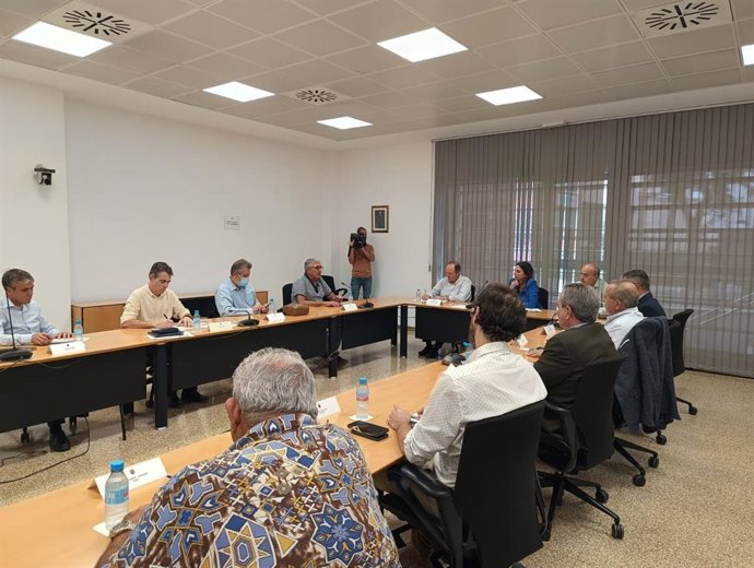 La consejera Sara Rubira durante la reunión mantenida con representantes de COAG, ASAJA, UPA, FECOAM, Proexport y Apoexpa  para evaluar las consecuencias del acuerdo comercial con Marruecos