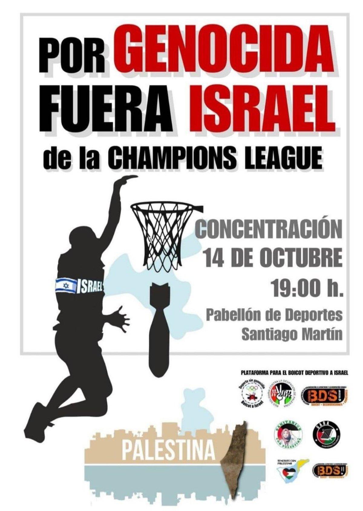 Podemos pide al La Laguna-Tenerife que no se presente al partido contra el Bnei israelí de Basketball Champions League