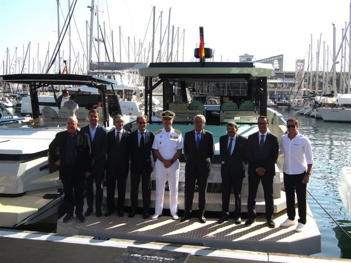 Autoridades durante la inauguración del Saló Nàutic de Barcelona