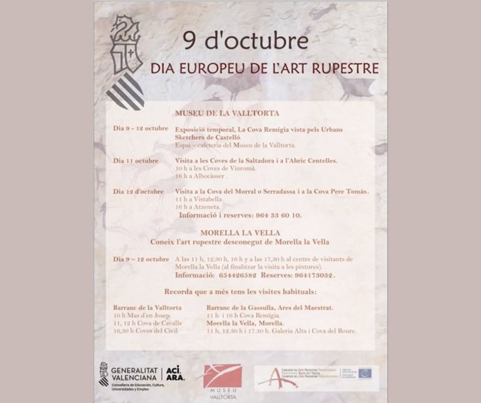 Cultura conmemora el Día Europeo del Arte Rupestre con actividades gratuitas para promover el patrimonio de la Comunitat Valenciana