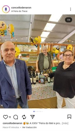 Foto de los concejales de Terra Galega con Laureano Oubiña.