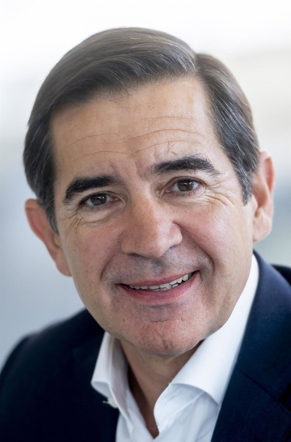 El presidente del BBVA, Carlos Torres Vila, durante una entrevista para Europa Press, en el edificio La Vela, en la ciudad del BBVA, a 8 de octubre de 2025, en Madrid (España). Torres Vila, ingeniero eléctrico, licenciado en Administración de Empresas