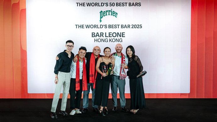 Bar Leone in Hong Kong is named No.1 in The World’s 50 Best Bars 2025, sponsored by Perrier, at the live awards ceremony held in Hong Kong on 8 October - marking the first time the title has been awarded to a bar in Asia.