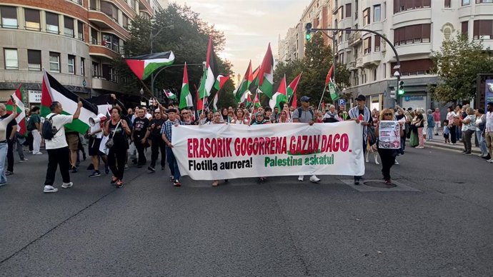 Manifestación en favor de Palestina, en Bilbao (archivo)