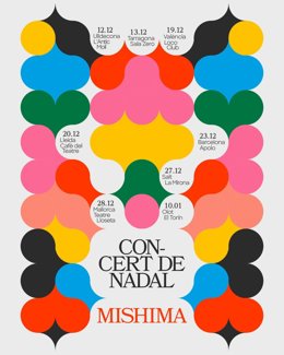 Cartell dels concerts de Mishima aquest Nadal i Reis
