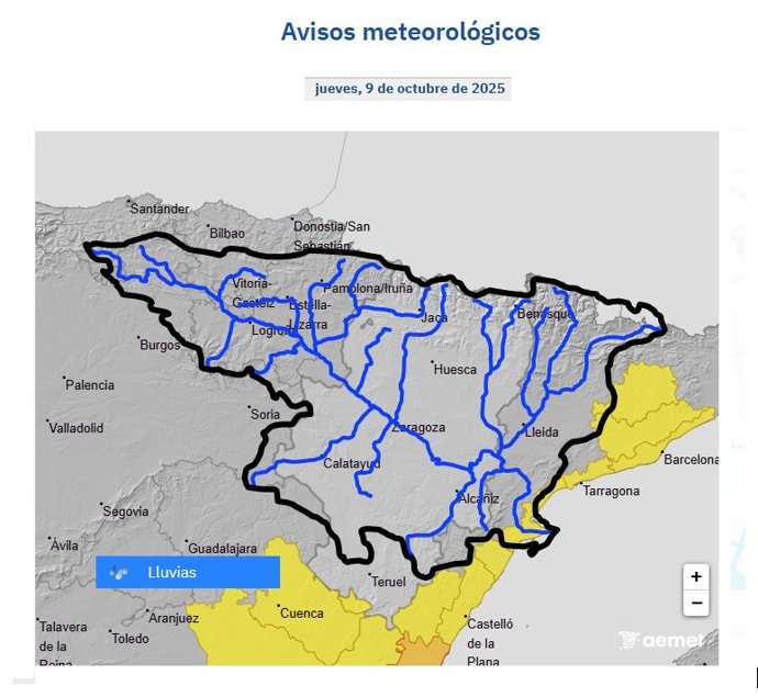 Mapa de les possibles crescudes a torrents i barrancs