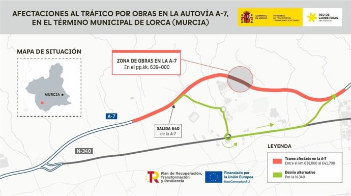 Zona afectada en Lorca