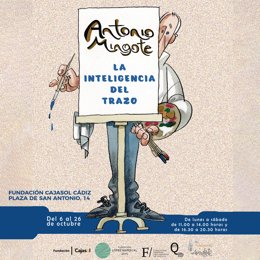 Cartel de la exposición 'Antonio Mingote: la inteligencia del trazo', en la Fundación Cajasol de Cádiz
