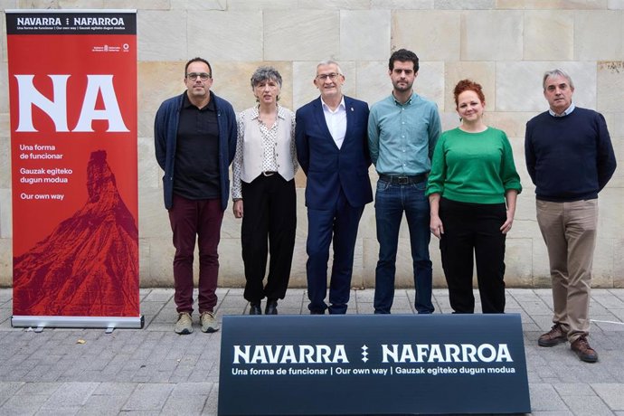 El vicepresidente primero y consejero de Presidencia e Igualdad del Gobierno de Navarra, Félix Taberna, participa en la presentación de Marca Navarra en Alsasua.