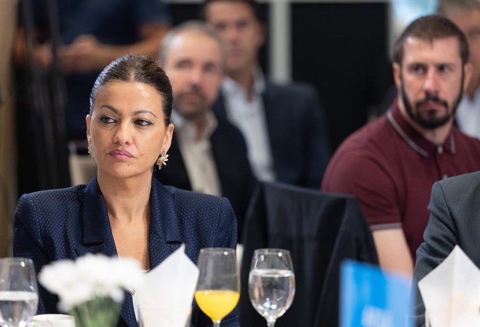 La ministra de Infancia y Juventud, Sira Rego, durante un desayuno informativo de Europa Press en el NH Collection Eurobuilding, a 9 de octubre de 2025 en Madrid (España).