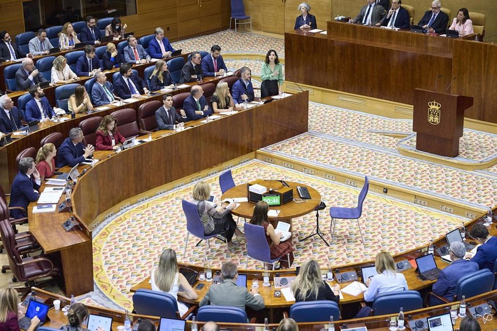 Hemiciclo de la Asamblea de Madrid durante un pleno, a 9 de octubre de 2025, Madrid (España).