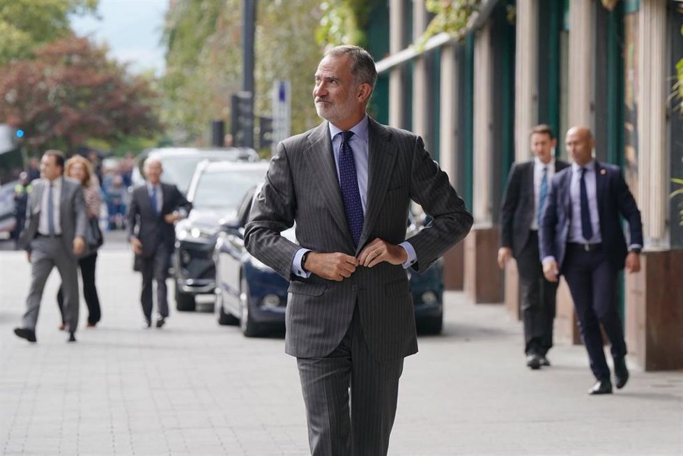 El Rey Felipe VI, a su llegada a la clausura de la IX Cumbre Global de la Alianza para el Gobierno Abierto