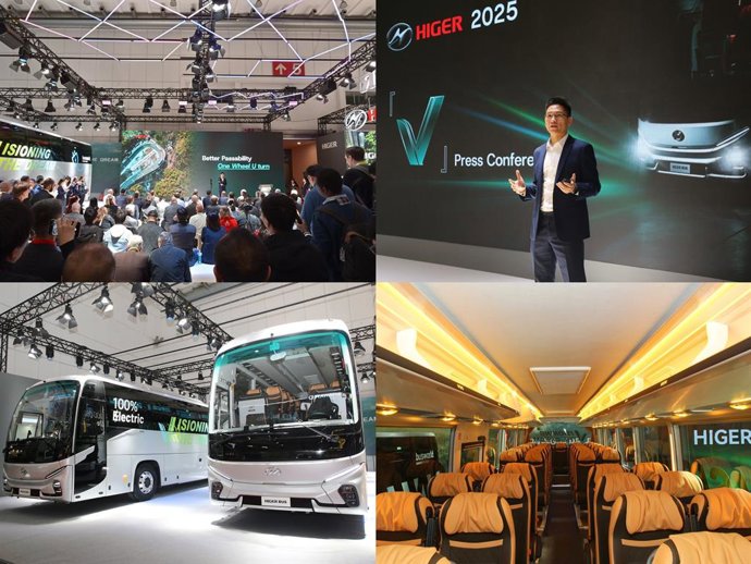 HIGER_unveils_electric_New_V_coaches_in_Belgium