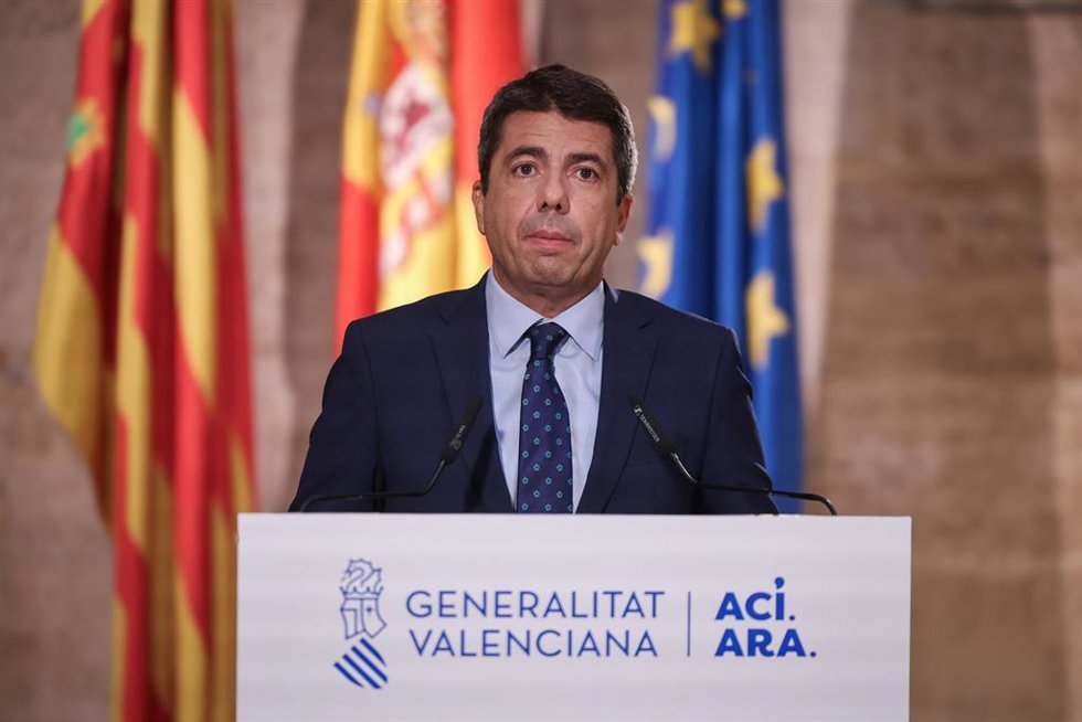 El 'president' Carlos Mazón pronuncia la declaración institucional del 9 d'Octubre