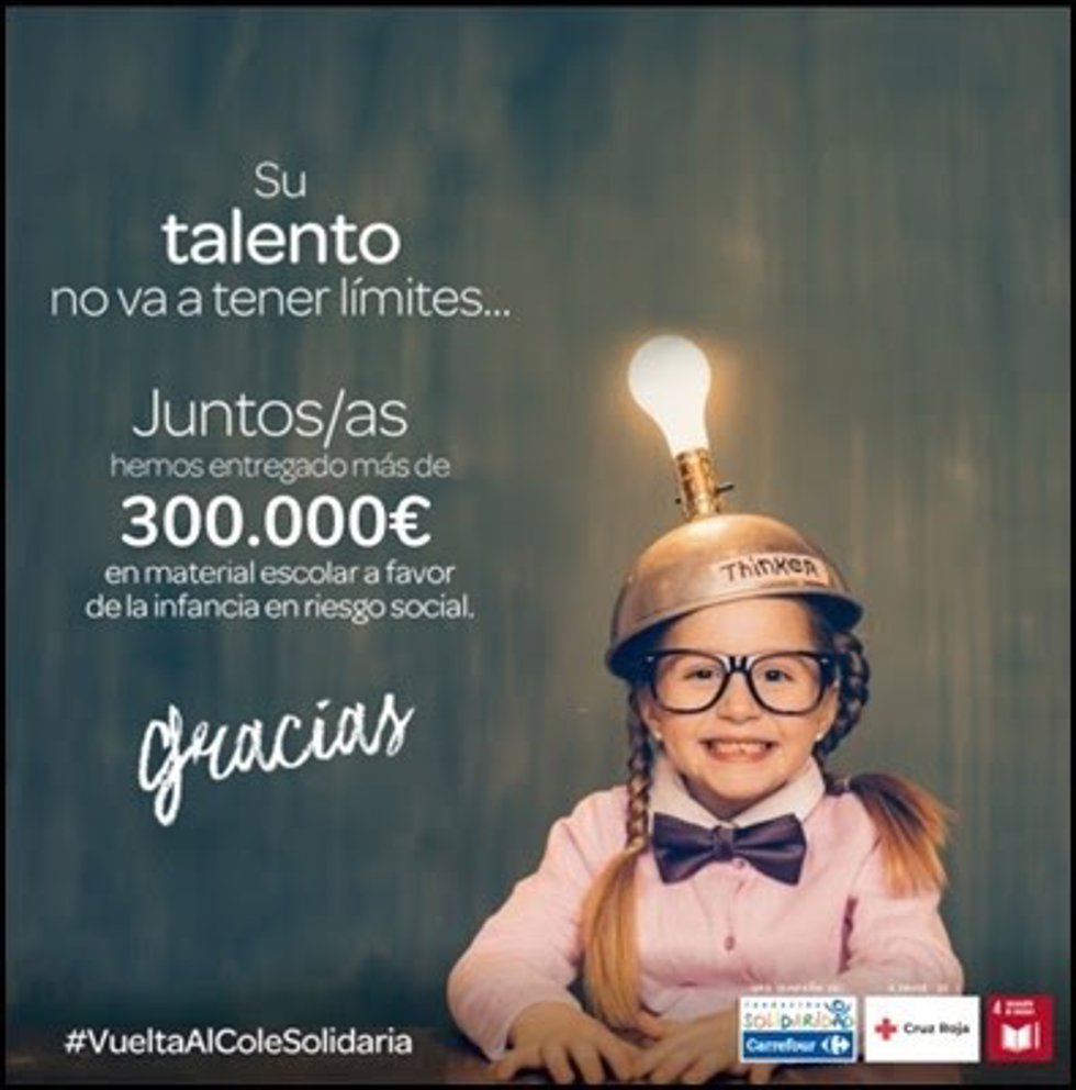 Carrefour y su Fundación, lanzan una nueva edición de la campaña 'Vuelta al Cole Solidaria'.