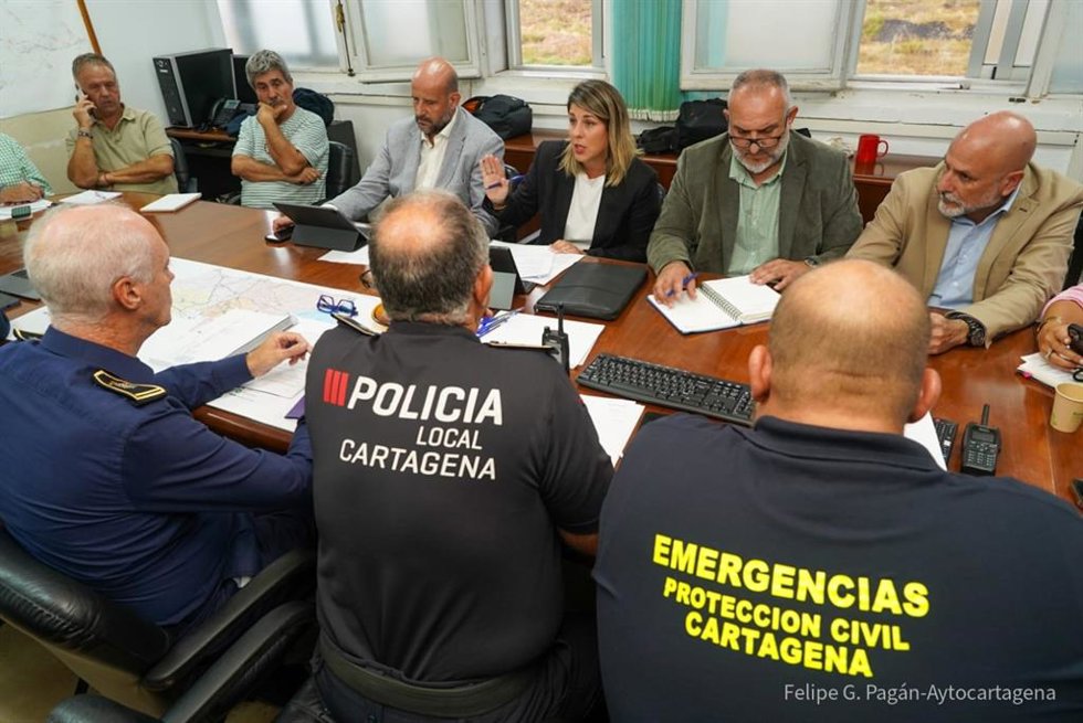 Reunión con motivo de los avisos por lluvia en Cartagena
