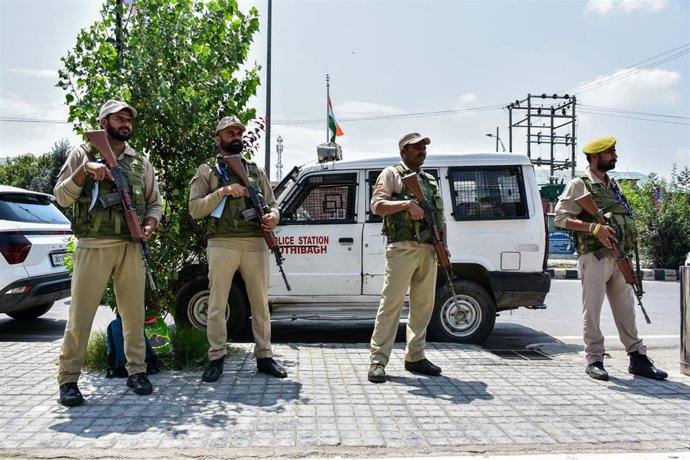 Archivo - Imagen de archivo de las fuerzas de seguridad de India.