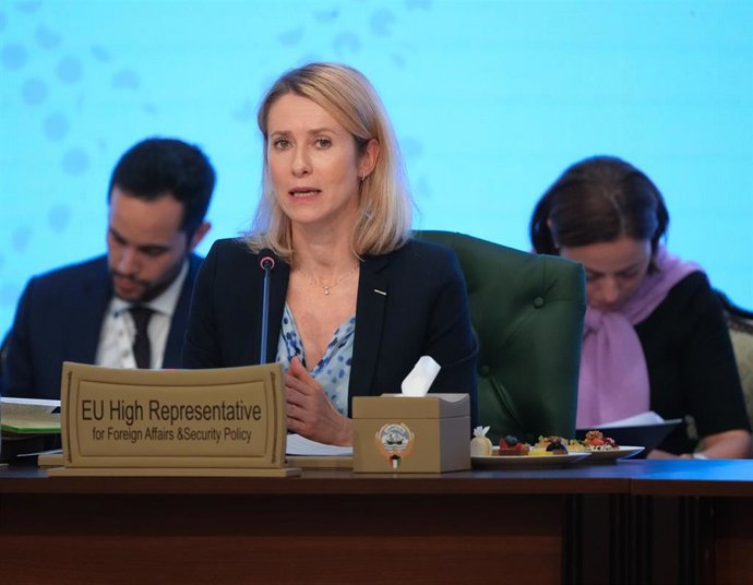La Alta Representant de la UE, Kaja Kallas, durante su visita a Kuwait para participar en el Consejo de Cooperación del Golfo.