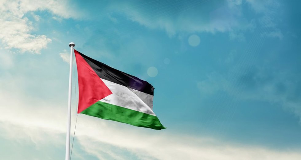 Archivo - Imagen de archivo de la bandera de Palestina