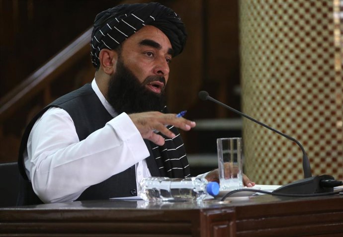 Archivo - El portavoz de los talibán y viceministro de Información afgano, Zabihulá Muyahid