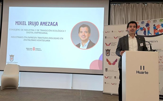 El consejero de Industria y de Transición Ecológica y Digital Empresarial, Mikel Irujo, en su intervención en la jornada.