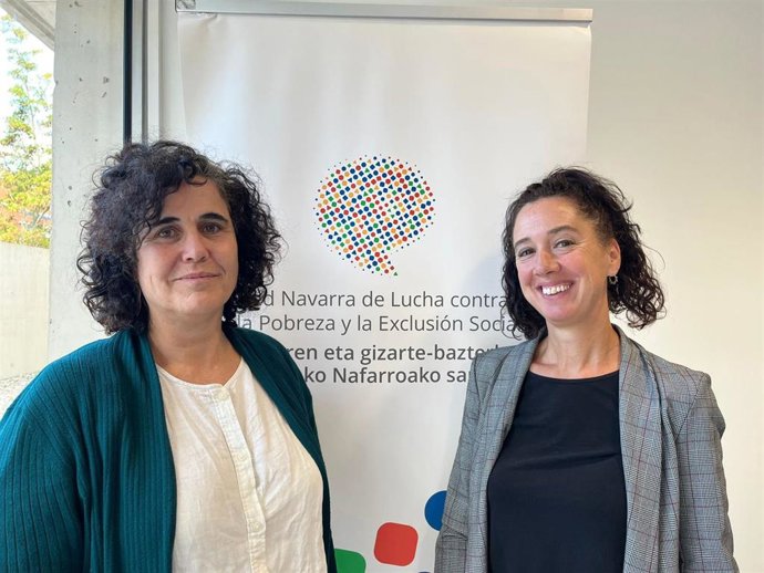 Idoia Oneca y Maite Ziganda, miembros de la Comisión Permanente de la Red Navarra de Lucha contra la Pobreza y la Exclusión Social.