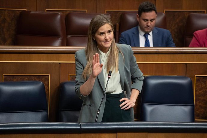 Archivo - La vicepresidenta tercera y ministra para la Transición Ecológica, Sara Aagesen, interviene durante una sesión de control al Gobierno, en el Congreso de los Diputados, a 7 de mayo de 2025, en Madrid (España). 
