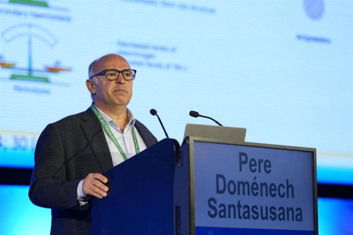 Pere Doménech Santasusana, del Hospital Universitario de Bellvitge, en Barcelona, durante el congreso organizado por la Sociedad Española de Hematología y Hemoterapia (SEHH) y la Sociedad Española de Trombosis y Hemostasia (SETH), en Oviedo.