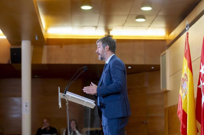 El consejero de la Presidencia, Miguel Ángel García, durante una rueda de prensa