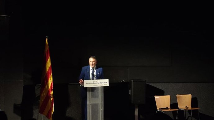 El conseller d'Empresa i Treball de la Generalitat, Miquel Sàmper, durant la presentació 