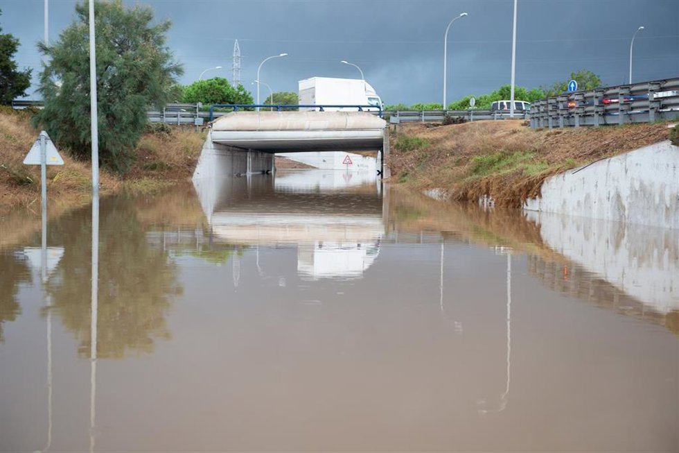 Calles inundadas, a 30 de septiembre de 2025, en Ibiza, Islas Baleares (España). 