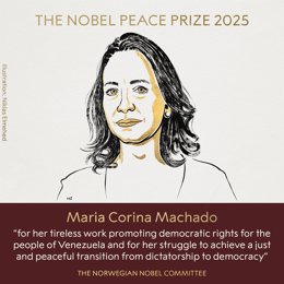 La opositora venezolana María Corina Machado recibe el Nobel de la Paz