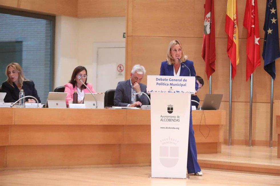 La alcaldesa de Alcobendas, Rocío García Alcántara, durante el Debate General de Política Municipal.