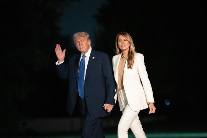 El presidente de Estados Unidos, Donald Trump, junto a su esposa, Melania Trump