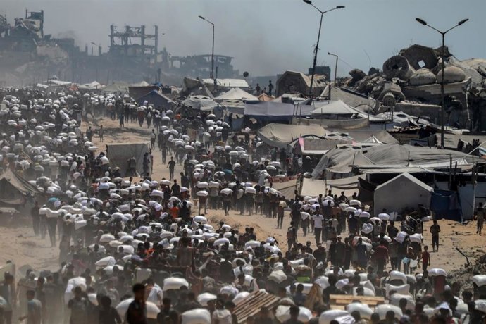 Palestinos desplazados en la Franja de Gaza