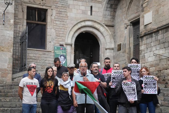 Roda de premsa de Taula Sindical de Catalunya sobre la vaga del 15 d'octubre.