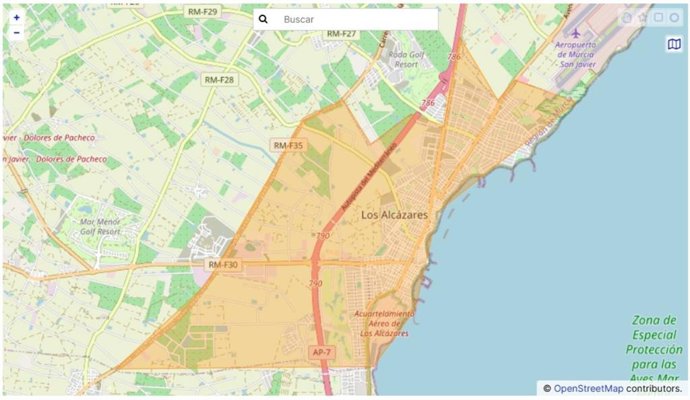 Los vecinos de Los Alcázares reciben una aviso de 'Es-Alert' en el movil por "riesgo de desbordamiento en las ramblas"