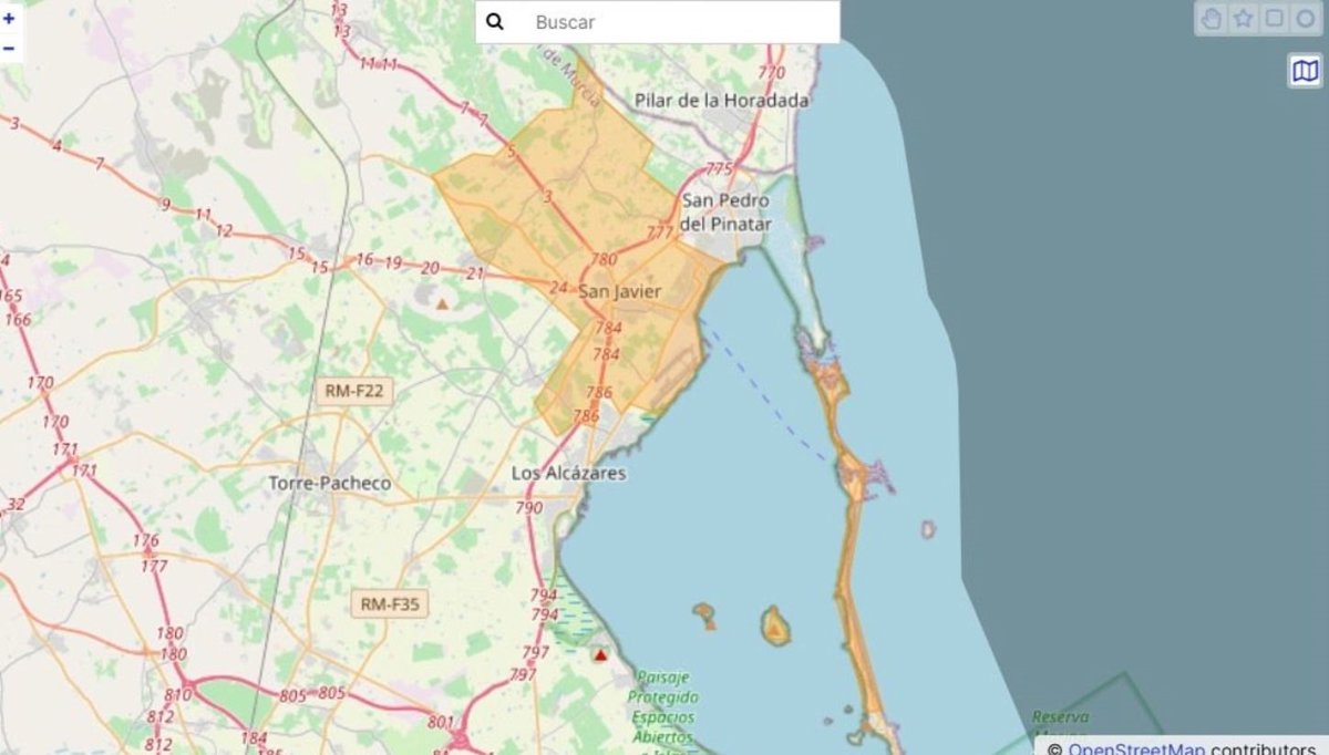 Emergencias envía otra alerta de  Es-Alert  por  riesgo de desbordamiento  en San Javier