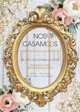 Cartel de '¡Nos Casamos!', Feria de Bodas de Los Pedroches.