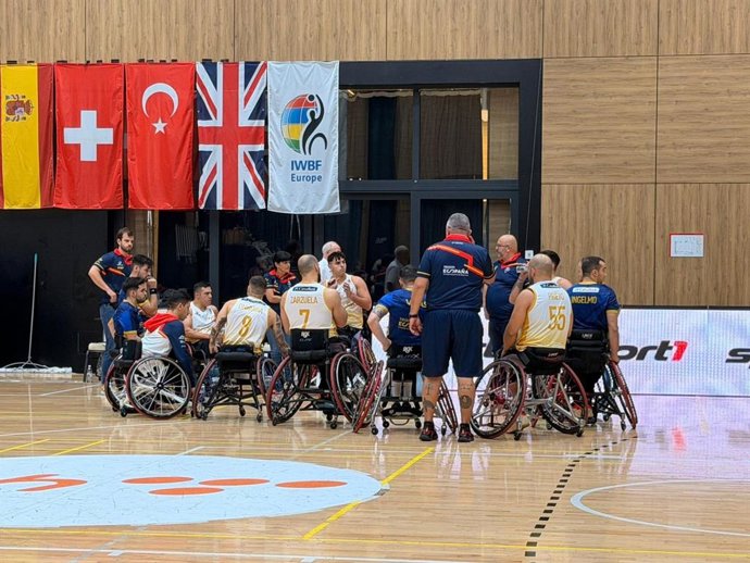 La selección española masculina de baloncesto en silla de ruedas durante el Europeo 2025
