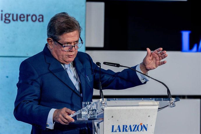 Archivo - El exministro y autor del epílogo, Federico Trillo-Figueroa, durante la presentación del libro ‘Manuel Fraga, una biografía intelectual’, en La Razón, a 20 de noviembre de 2024, en Madrid (España). Este libro, escrito por Jesús Trillo-Figueroa, 