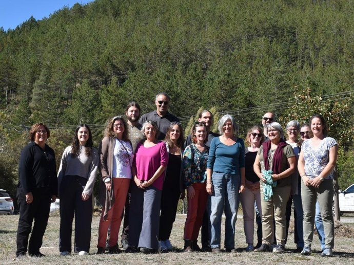 Investigadores y técnicos del proyecto GESTES en la reunión celebrada en La Garcipollera.