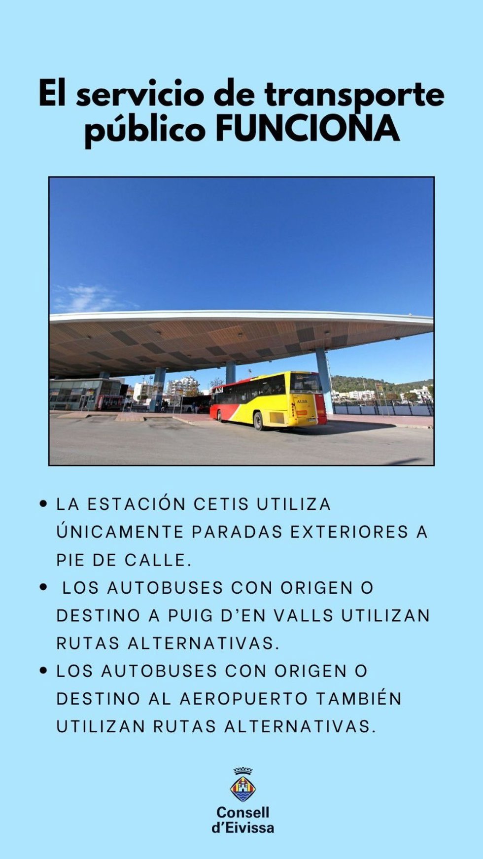 El servicio de autobús de la isla de Ibiza vuelve a funcionar
