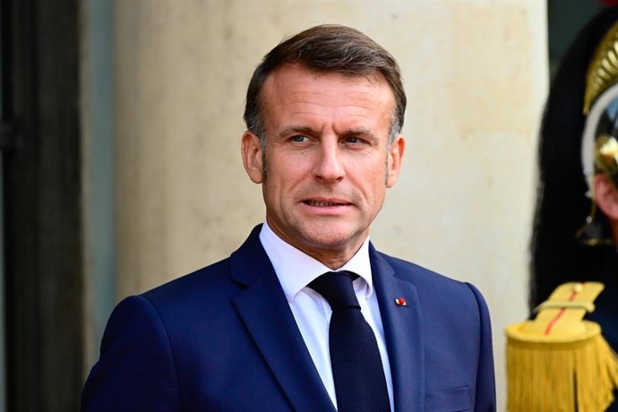 Archivo - July 14, 2025, Paris, France: French President Emmanuel Macron reacts at Palais de l Elysee on July 14, 2025 in Paris, France.